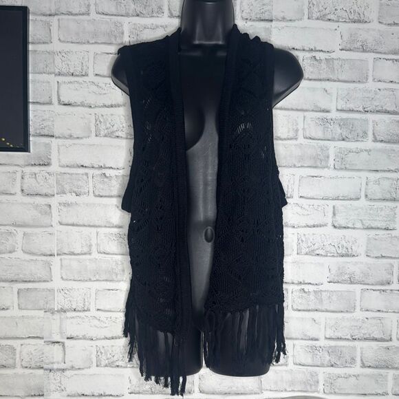 Torrid Pointelle Fringe Open Vest Size 3 3X - Picture 3 of 11